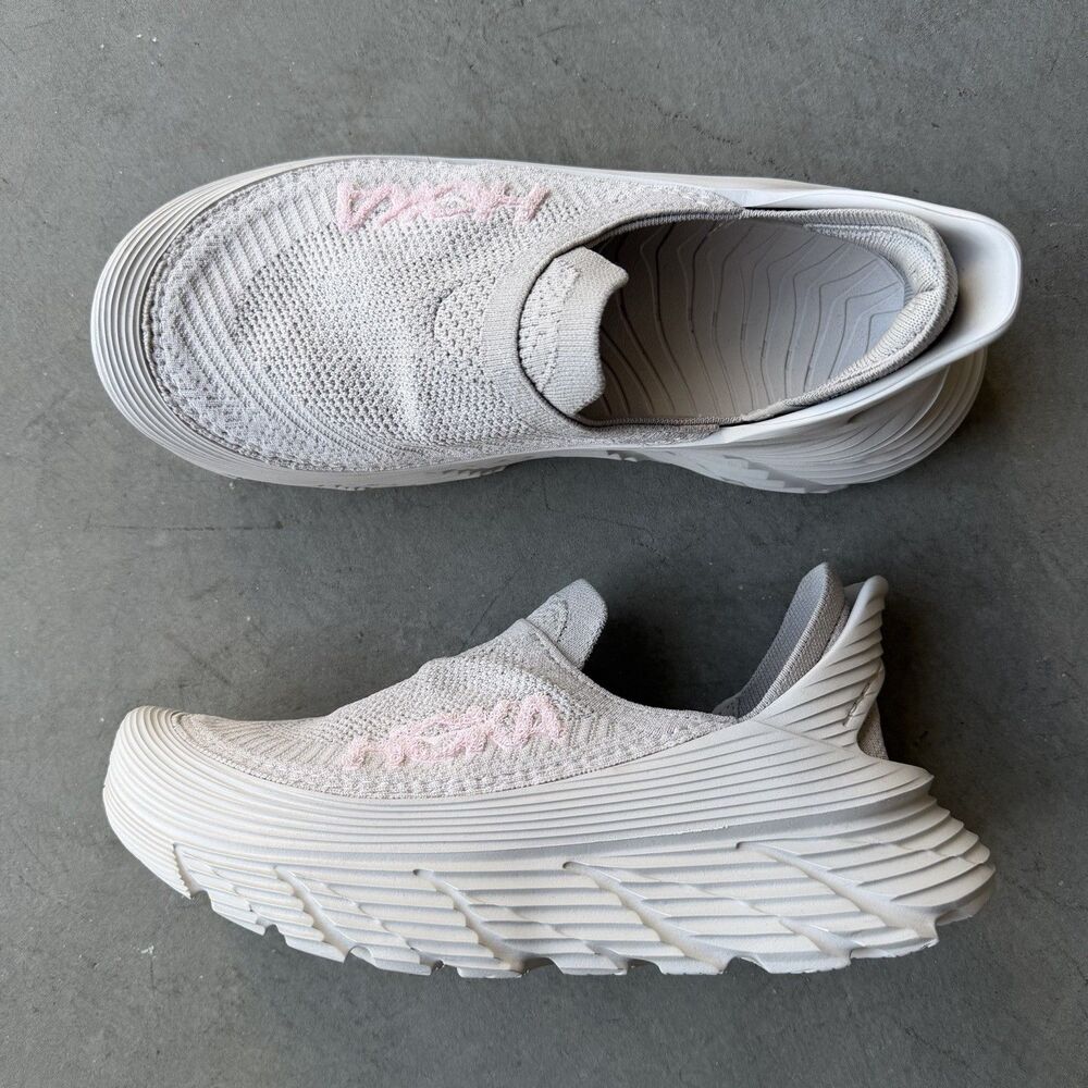 Hoka One U Restore TC Unisex W 9 M 8 Stucco Putty Slip-On Shoes 1134532 Beige
